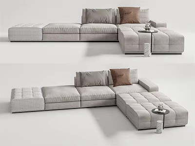 Modern corner sofa multiplayer sofa 3d model