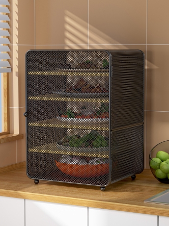 Leftovers Stir-fried Steamed Bread Broccoli Prawn Meat Leftovers Storage Rack Kitchen Cabinet Vegetable Washing Pot Fruit Plate Apple Windowsill Countertop Tile Storage Rack 3d model