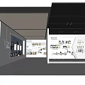 Modern Spacious Exhibition Hall Interior With White Walls Display Shelves And Illuminated Products