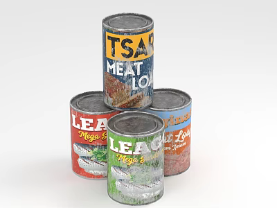 Assorted Canned Food Items For Household Use Featuring Meat Loaf Mackerel And Sprat 3d model