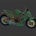 Green Sporty Motorcycle With Modern Sleek Design Black Seat And Silver Alloy Wheels