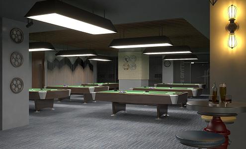 Billiards Hall Billiards Table Billiards Room Billiards Room Industrial Style Billiards Hall 3d model