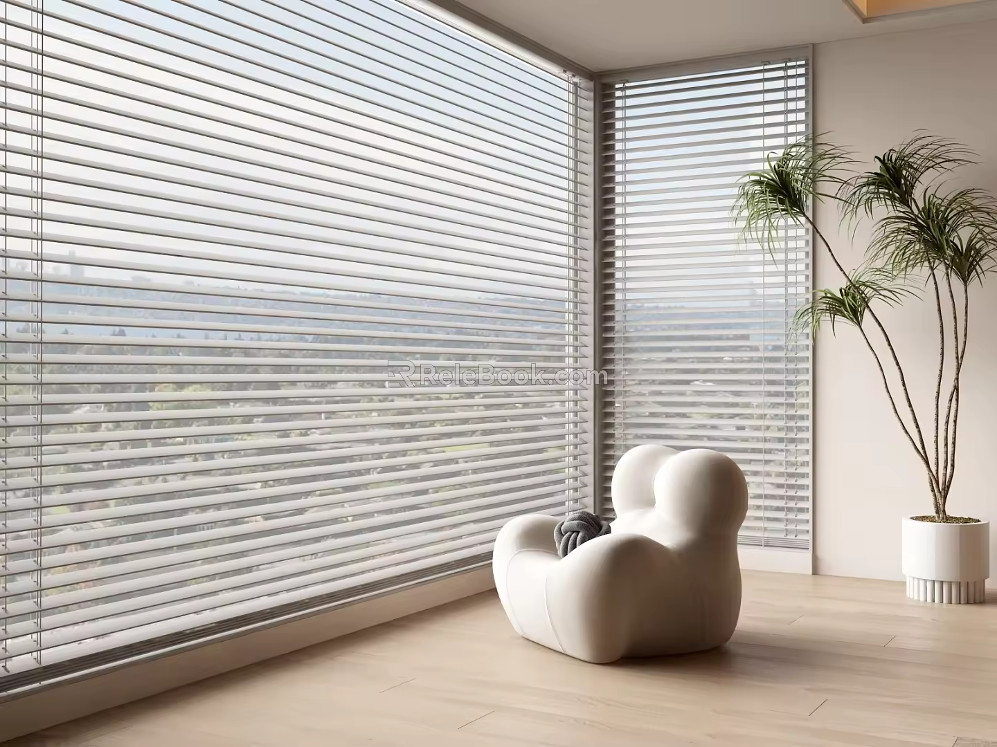 venetian blinds lazy sofa balcony 3d model