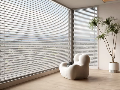 venetian blinds lazy sofa balcony 3d model