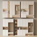 Modern Shoe Cabinet Design With Storage Compartments Hooks And Lighting Features 3d model