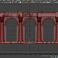 Ancient Style Stone Architectural Components With Columns Arches And Base 3d model
