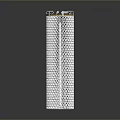 Metallic Cylindrical Object With Gold Top Mesh Surface And Rainbow Glossy Shine