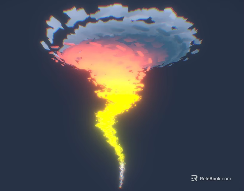 Vibrant Colorful Swirling Vortex With Gradient Pink Yellow And Blue Hues 3d model 