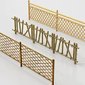 Bamboo Fence Design With Lattice Patterns And Various Garden Styles 3d model