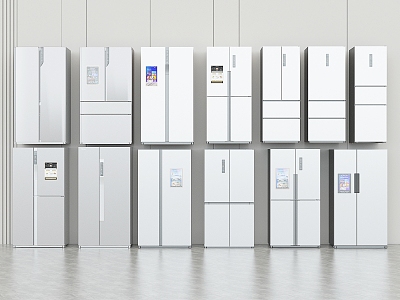 Modern refrigerator freezer combination single door refrigerator double door refrigerator four door refrigerator 3d model