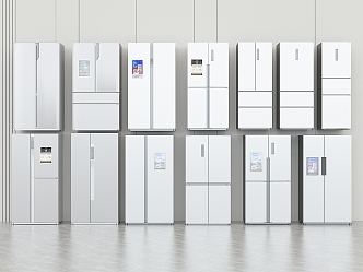 Modern refrigerator freezer combination single door refrigerator double door refrigerator four door refrigerator 3d model