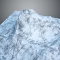 Serene Garden Landscape Featuring Snow Covered Mountain Model With Textured Surface And White Gray Tones