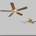 Two Different Black Blade Ceiling Fans With Gold Motor Modern Design For Home Use