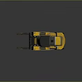 Yellow Heavy Duty Forklift With Black Cab Cargo Forks And Tyres