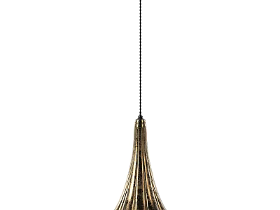 Golden Conical Metallic Chandelier Modern Hanging Light Fixture For Home Decor 3d model
