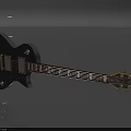 Modern Electric Guitar With Metal Finish Cross Pattern And Reflective Surface 3d model