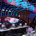 Elegant Modern KTV Interior Design with Neon Lights and Stylish Seating