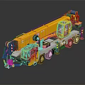 Yellow Heavy Duty Crane Truck With Multi Wheel And Mechanical Arm