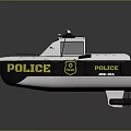 Police Yacht Featuring Bold Police Lettering And Design