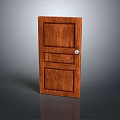 Hinged Door Wooden Brown Panel Design With Classic Door Handle For Interior Home Decoration