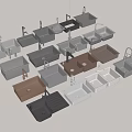 Modern vegetable basin sink faucet 3d model