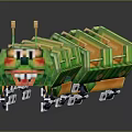 Caterpillar Shaped Green And Orange Toy Train With Colorful Carriages For Kids