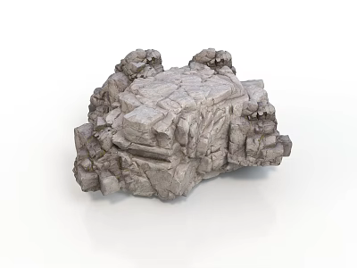 Modern Decorative Gray Rock with Irregular Shape and Rough Surface in Interior 3d model