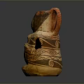 Human Shaped Ceramic Figure With Ornate Patterns And Cultural Artistic Details