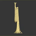Golden Polished Brass Trumpet Musical Instrument With Shiny Surface And Dark Background Reflection