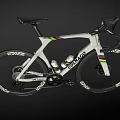 White Colnago Road Bicycle With Colorful Stripes And ENVE Wheels