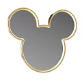 Mickey Mouse Head Shaped Mirror with Gold Frame for Modern Home Decor 3d model