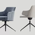 Modern Office Chair With Gray Blue Upholstery And Black Tripod Base
