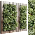 Living Plant Wall With Diverse Green Plants Lush Foliage And Wooden Frame For Indoor Decoration