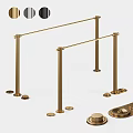 Modern Brass Table Lamp Design Featuring Long Rods Bases And Components On White Background 3d model