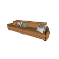 Modern Cream Style Double Sofa Cream Double Sofa 3d model