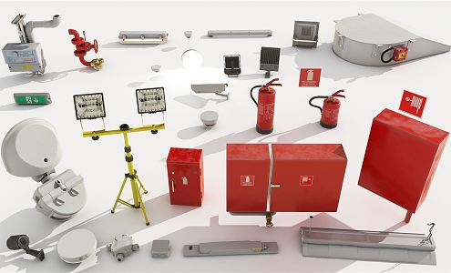 Modern fire fighting equipment underground civil air defense 3d model