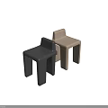 Modern Leisure Chairs in Black and Beige with Square Legs and Minimalist Design