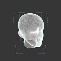White Female Head Model on Black Background with Smooth Facial Features