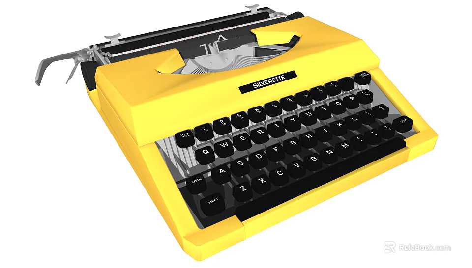 Vintage Yellow Royalite Typewriter Office Appliance with Classic Design for Workspace 3d model 