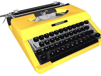 Vintage Yellow Royalite Typewriter Office Appliance with Classic Design for Workspace 3d model