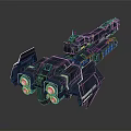 Futuristic Sci Fi Spaceship 3D Model With Detailed Modules And Front Lights 3d model