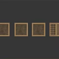 Wooden Garden Fences with Square Planter Bases Various Grid Designs and Triangular Top Structure