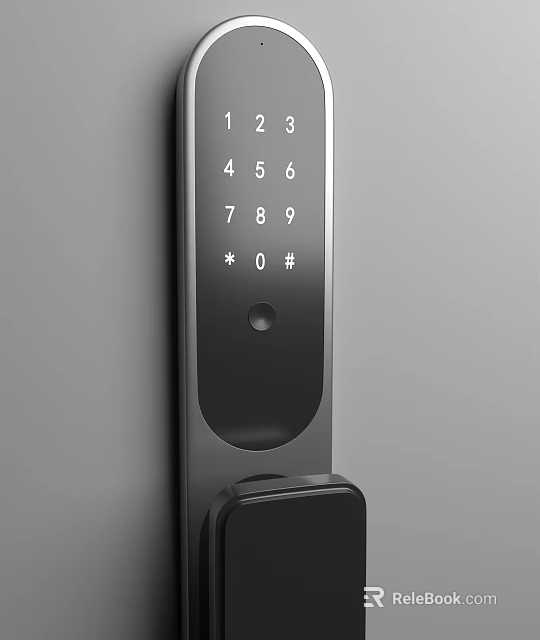 Smart Door Handle With Digital Keypad For Modern Home Security And Access Control 3d model 