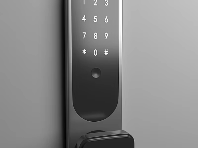 Smart Door Handle With Digital Keypad For Modern Home Security And Access Control 3d model
