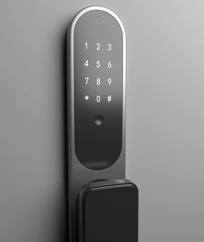 Smart Door Handle With Digital Keypad For Modern Home Security And Access Control 3d model