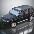 Black SUV With Sleek Black Roof Red Accented Alloy Wheels Modern Design On Reflective Surface