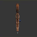 Futuristic Sci Fi Weapon With Orange Exoskeleton And Blue Energy Core Structure