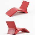 Red Modern Lounge Chair With Sleek Curved Design And Smooth Lines
