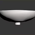 White Round Ceramic Bathroom Sink With Modern Design And Installation Holes 3d model
