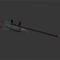 Aerospace Rocket Model With White Body Red Stripes And Long Black Component
